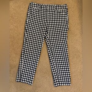 LOFT Black and White Gingham Pants